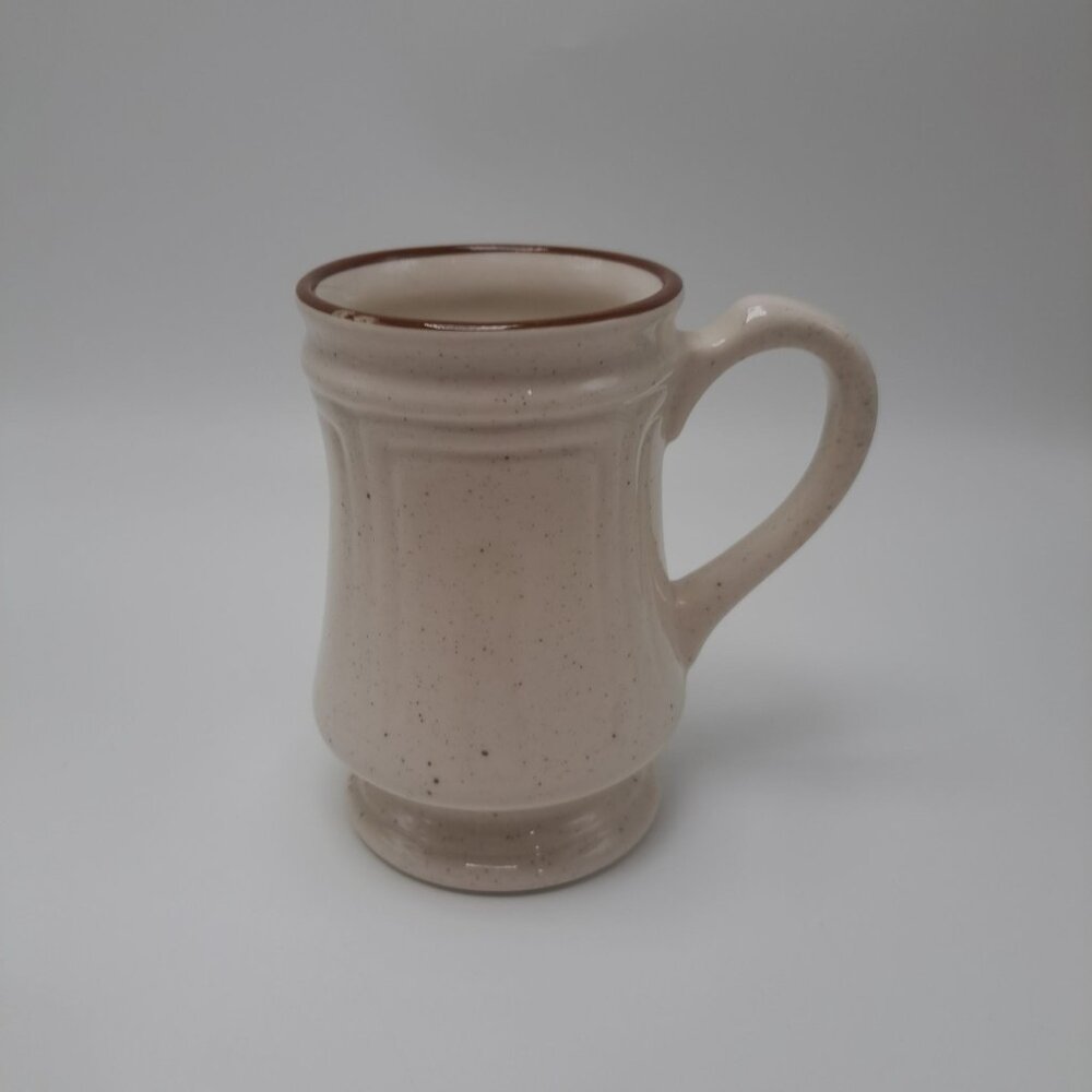 Syracuse China Brown Speckled Pedestal Stoneware Coffee Tea Mug